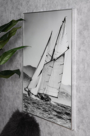 Grafika na szkle żeglujący statek SAILING BOAT