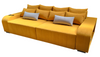 Sofa z funkcją spania + pojemniki na pościel + USB + CUP HOLDER + LEDY  kolor miodowy GRANDE