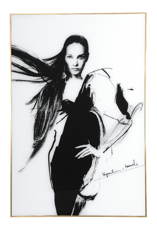 Obraz kobieta w czerni i bieli grafika na szkle Paprocki&Brzozowski FASHION SKETCH III