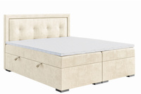 Łóżko kontynentalne 160/180/200x200 VERA z pojemnikami i topperem