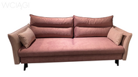 Nowoczesna trzyosobowa  sofa z funkcją spania + pojemnik na pościel w odcieniach różu KLEOPATRA II
