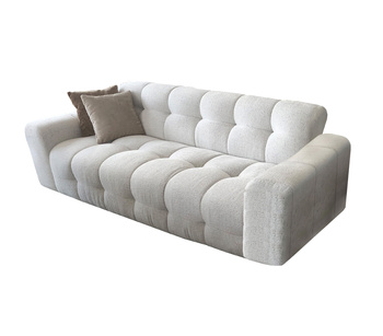 Sofa pikowana bez funkcji spania w kolorze ecru QUATRO