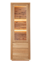 Drewniana Witryna z naturalnego litego dębu olejowanego z ledami MAGGIE