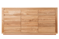 Drewniany Kredens z naturalnego litego dębu olejowanego niski MEGAN